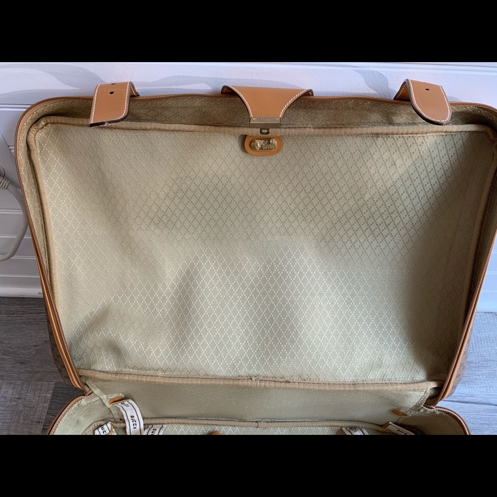 Gucci Monogram Vintage Monogram Mini G Suitcase web design ribbon red green - Picture 8 of 11